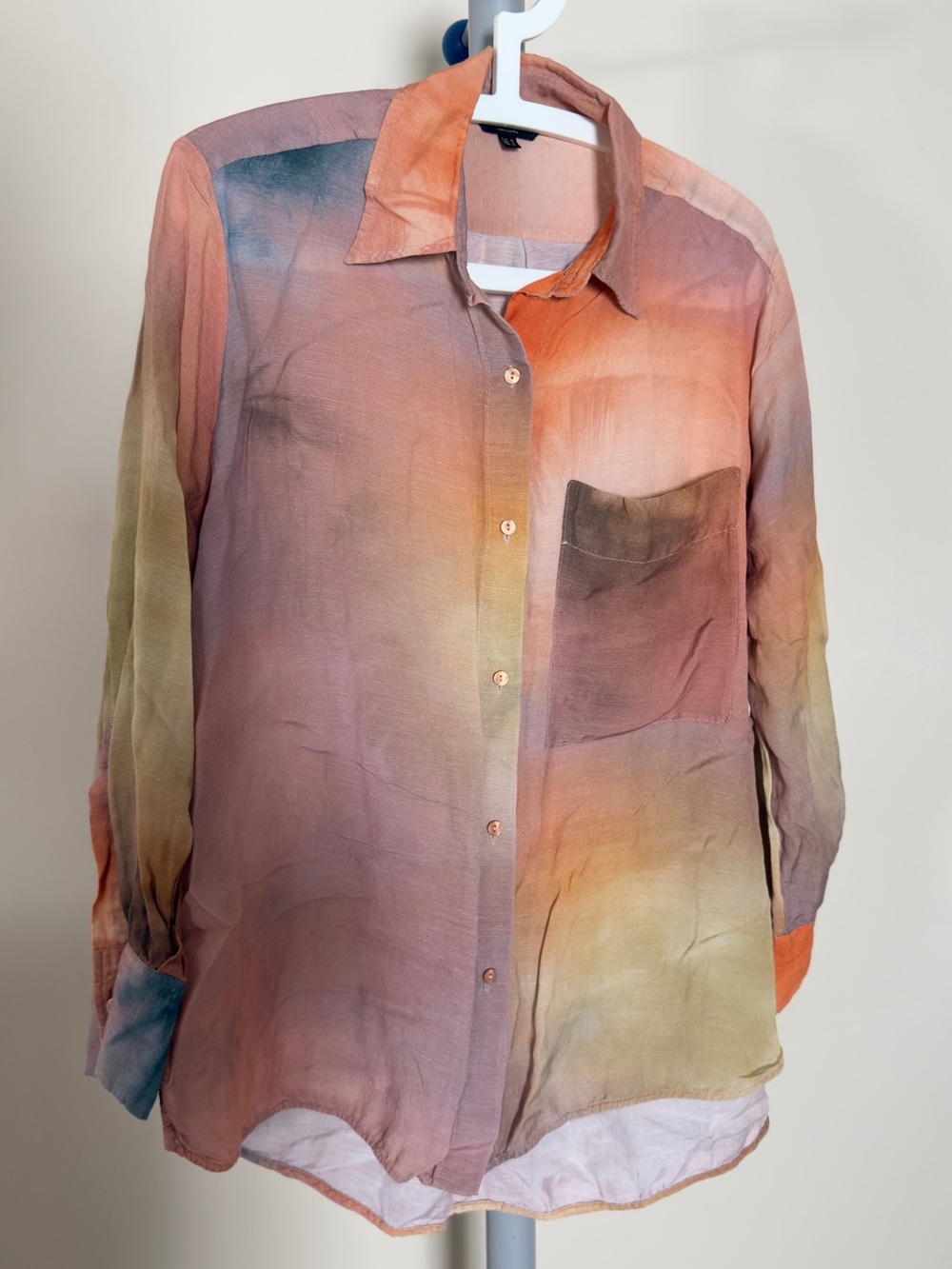 Massimo Dutti Multicolor Gradient Button-Down Shirt